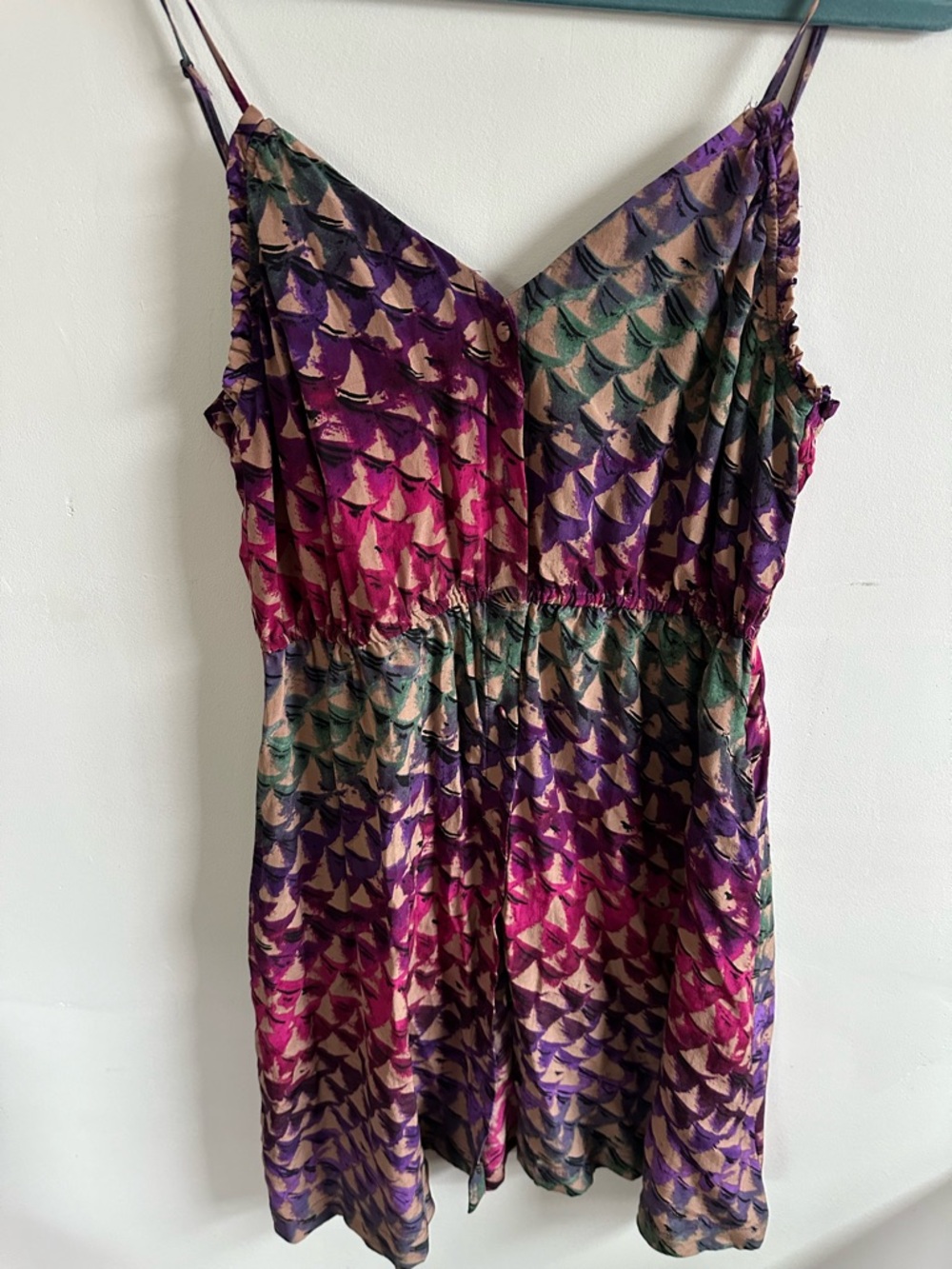 Ecote Multicolor Purple Pink Green Mini Dress